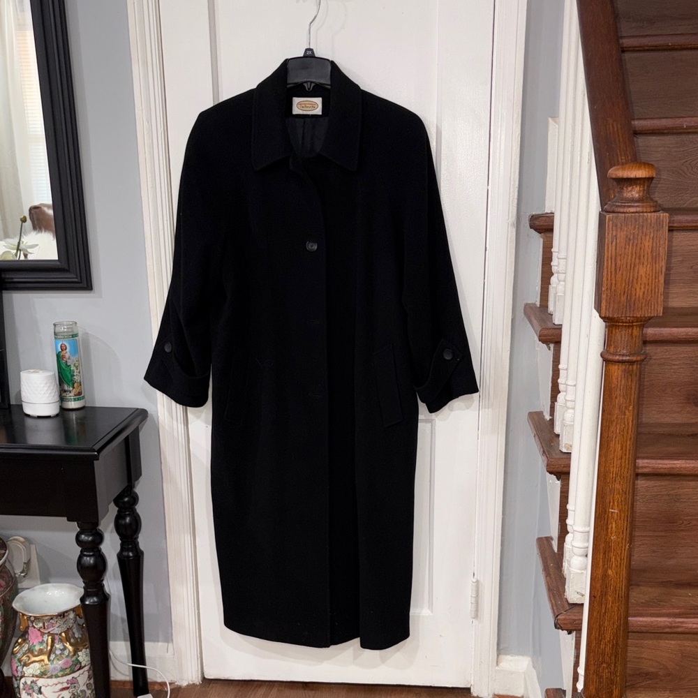 Talbots Classic Black Long Coat